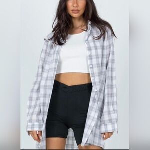 Princess Polly Leigh Oversized Plaid Shirt, BNWT, Size 2